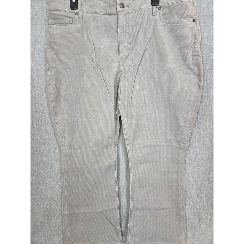Lands End Womens 18P Corduroy Pants Bootcut Leg Mid Rise Gray Stretch NEW - Picture 2 of 13